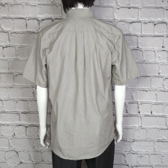 Coca Cola by Cintas Grey Logo Short Sleeve Uniform Button Down Shirt, Men's Larg - Picture 3 of 9